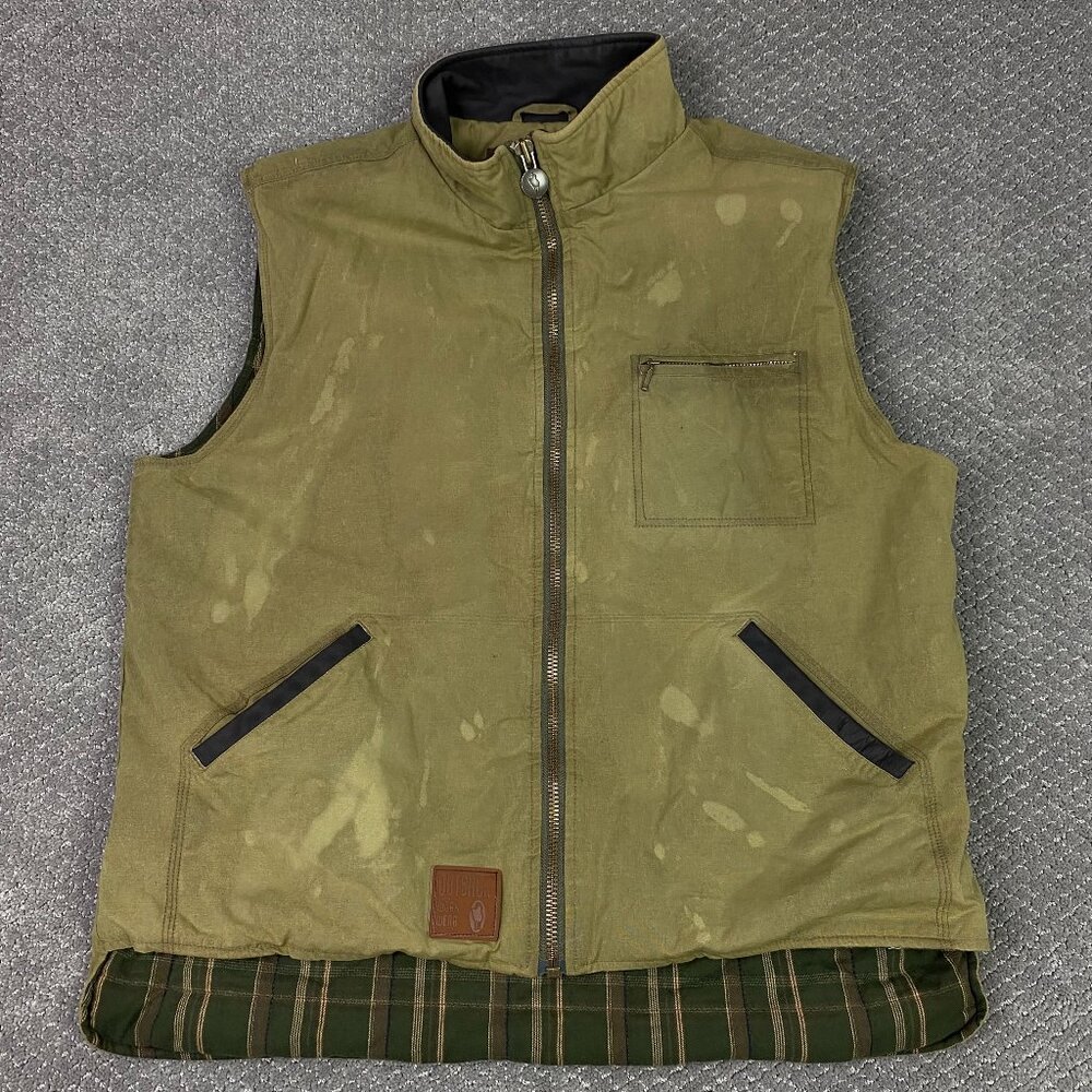Outback Trading Company Sawbuck Oilskin Vest Men's XL Olive Green Waxed Canvas